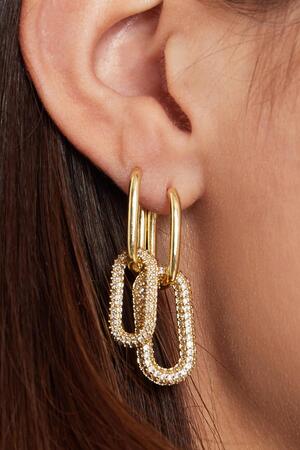 Boucles d'oreilles en cuivre avec zircons - Petit Vert Cuivré h5 Image5